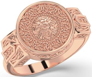 Rose Gold Silver Warrior Celtic Trinity Knot Ring Mens Ladies Unisex