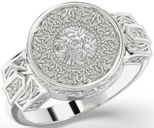 Silver Warrior Celtic Trinity Knot Ring Mens Ladies Unisex