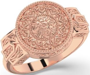 Rose Gold Warrior Celtic Trinity Knot Ring Mens Ladies Unisex