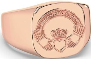 Rose Gold Silver Claddagh Irish "Love, Loyalty, & Friendship" Ring Mens Ladies Unisex