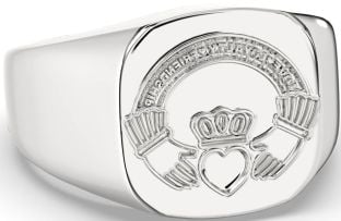 Silver Claddagh Irish "Love, Loyalty, & Friendship" Ring Mens Ladies Unisex