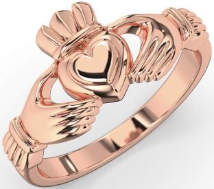 Rose Gold Silver Claddagh Ring