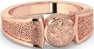 Rose Gold Silver Warrior Celtic Trinity Knot Ring Mens Ladies Unisex