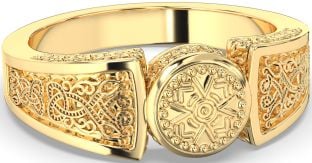 Gold Silver Warrior Celtic Trinity Knot Ring Mens Ladies Unisex