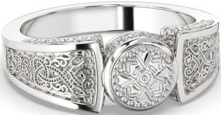 Silver Warrior Celtic Trinity Knot Ring Mens Ladies Unisex