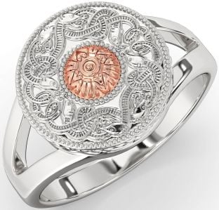 Rose Gold Silver Warrior Ring Mens Ladies Unisex