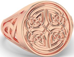 Men's Rose Gold Silver Celtic Trinity Knot Ring