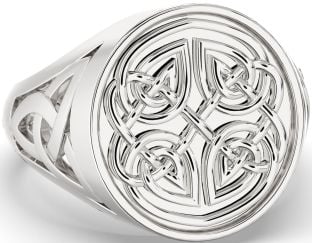 Men's White Gold Celtic Trinity Knot Ring