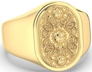 Gold Warrior Signet Ring