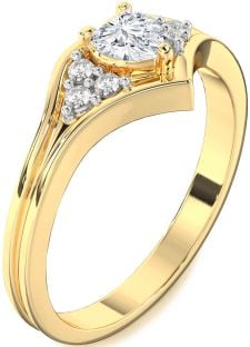Diamond Gold Heart Promise Ring