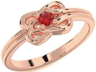 Ruby Rose Gold Knot Round Promise Ring