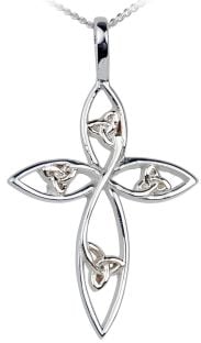 Silver Celtic Knot Cross Pendant Necklace