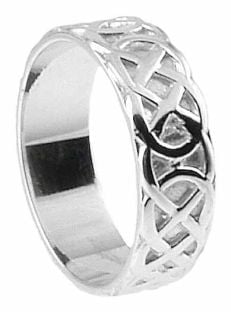 Anillo de banda celta de plata para hombre con "nudo de eternidad"