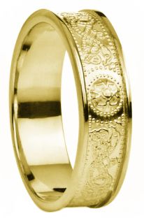 Gold over Silver Celtic "Warrior" Band Ring - 5.5mm width