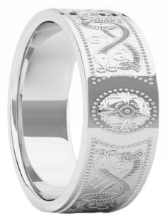 Mens Silver Celtic "Warrior" Band Ring - 9mm width