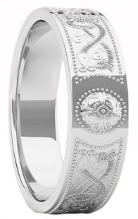 Silver Celtic "Warrior" Band Ring Ladies Mens Unisex - 6mm width