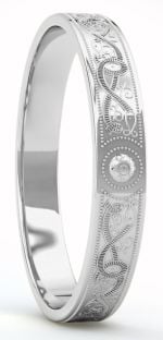 Ladies Silver Celtic "Warrior" Band Ring - 4mm width