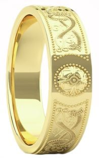 Gold over Silver Celtic "Warrior" Band Ring Ladies Mens Unisex - 6mm width