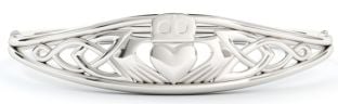 Brazalete de plata con nudo celta irlandés Claddagh