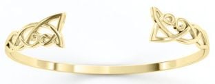 Brazalete con nudo celta de plata recubierta de oro de 14K