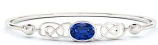 Silver Sapphire Irish Celtic Knot Bracelet