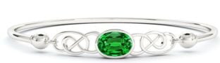 Pulsera de nudo celta irlandés esmeralda de plata