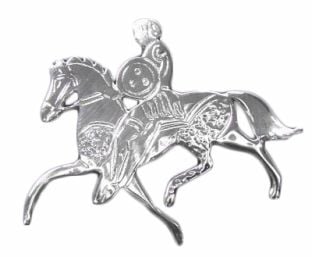 Silver  Irish "Celtic Horse" Warrior Brooch Pin