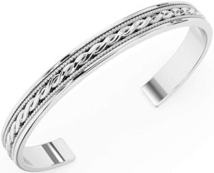 Silver Black Rhodium Celtic Cuff Bracelet