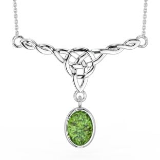Silver Irish Amber Celtic Necklace