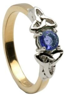 Sapphire 10K/14K18K White Gold Celtic Engagement Ring