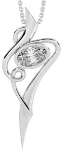 Silver Diamond Celtic Pendant Necklace