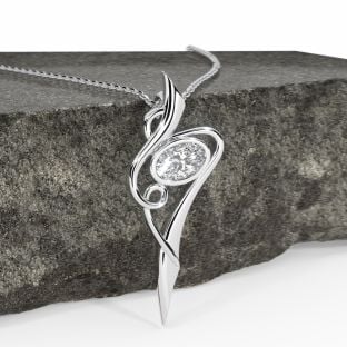 Stříbrný Diamantový keltský náhrdelník s přívěskem