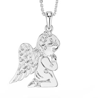 Silver Irish Guardian Angel Pendant Necklace