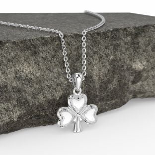 Silver Keltiskt Shamrock hänge halsband