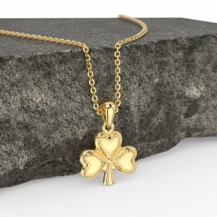 583 guld solid silver irländska Shamrock hänge halsband
