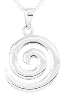 10K/14K/18K White Gold Celtic Spiral Pendant Necklace