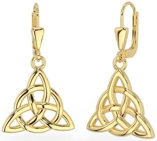 14K Gold coated Silver Irish "Celtic Knot" Dangle Earrings