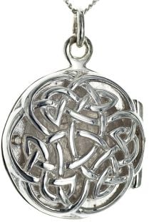 Silver Celtic Locket Pendant Necklace