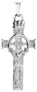 Silver Celtic Cross "Claddagh" Pendant 