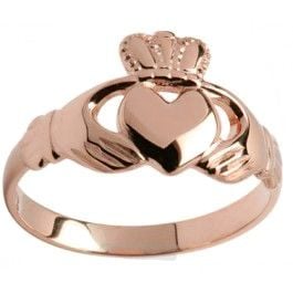 Ladies 10K/14K/18K Rose Gold Claddagh Ring