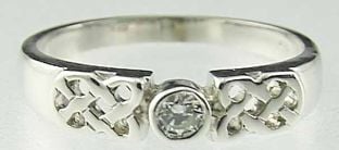 Ladies 10K/14K/18K White Gold Diamond Celtic Ring 