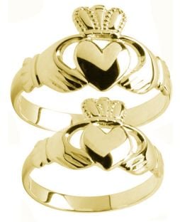 Gold Claddagh Ring Set