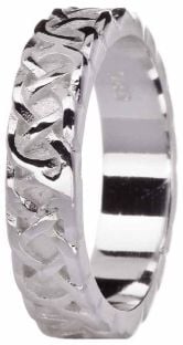 Ladies White Gold Celtic "Eternity Knot" Wedding Band Ring 