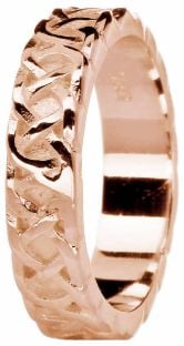 Ladies 14K Rose Gold coated Silver Celtic "Eternity Knot" Band Ring