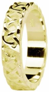 Ladies 14K Yellow Gold coated Silver Celtic "Eternity Knot" Band Ring