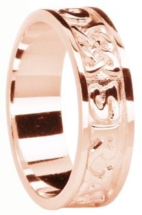 Ladies Rose Gold Celtic "Love Forever" Band Ring 