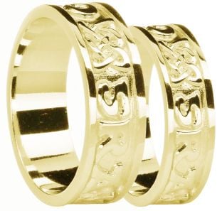 14K Gold coated Silver "Love Forever" Celtic Band Ring Set