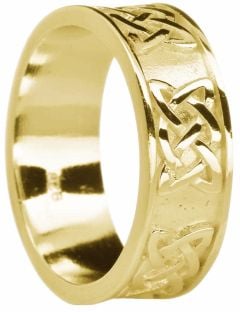 Mens Gold Celtic "Lovers Knot " Wedding Band Ring 