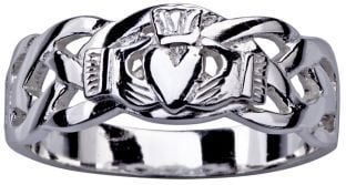 Mens Silver Celtic Claddagh Ring