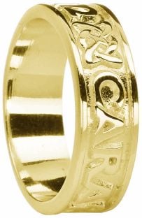 Ladies Gold "My Soul Mate"  Celtic Band Ring 